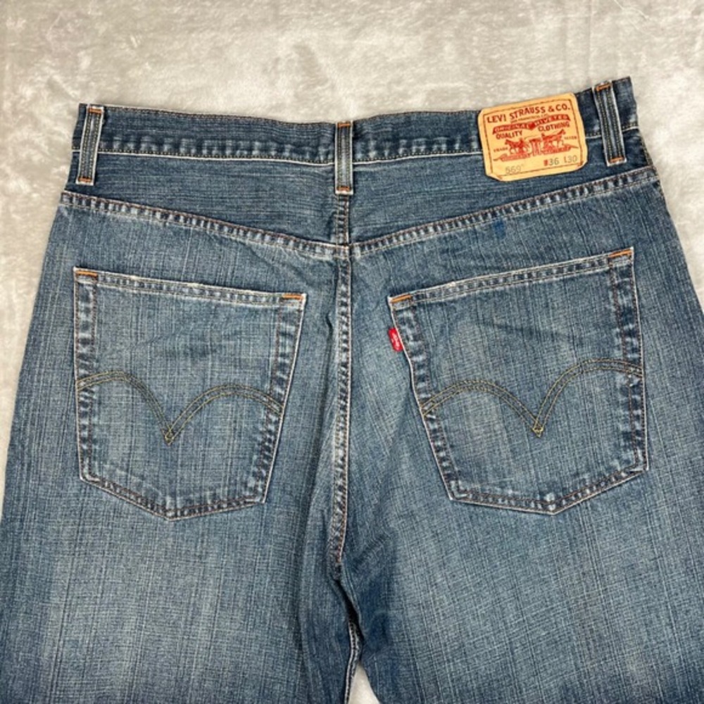 Levi Strauss 569 Loose Straight Jeans Mens W36 L30 Blue Denim - Picture 3 of 15